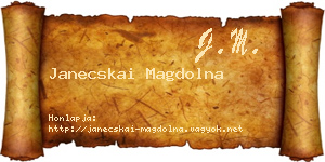 Janecskai Magdolna névjegykártya